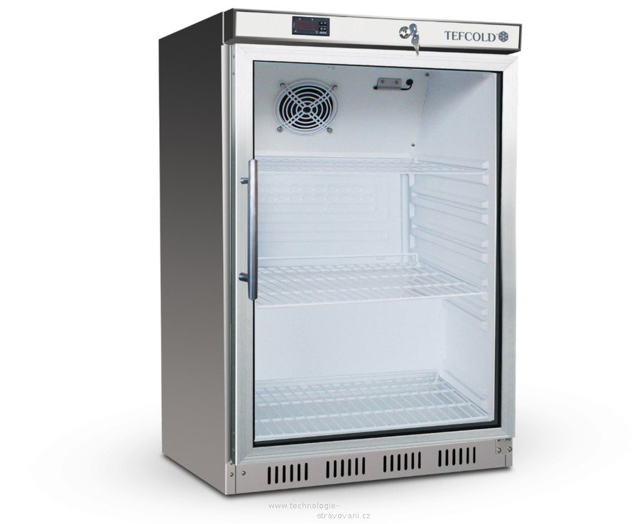 Nerezová chladicí skříň s prosklenými dveřmi - UR 200 GS